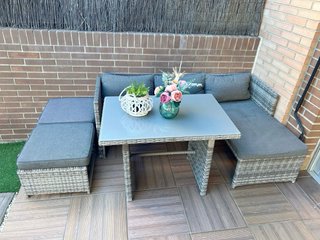 Conjunto jardín resina 6 plazas