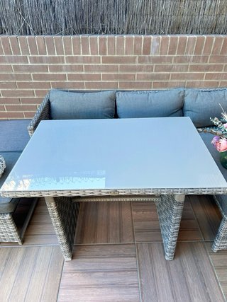Conjunto jardín resina 6 plazas