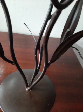 Castiçal decorativo floral metal