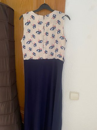 Vestido fiesta blanco y azul