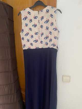 Vestido fiesta blanco y azul