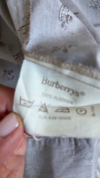 Camisa Burberrys Beige Bordada Talla 42
