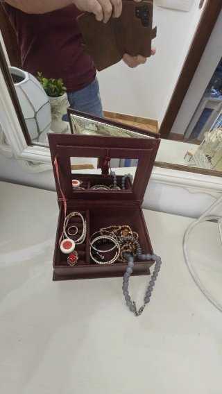 Portagioie in pelle e argento