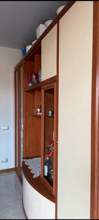 Credenza legno panna e ciliegio
