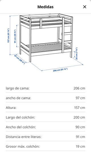 Litera Pino IKEA Mydal Blanca