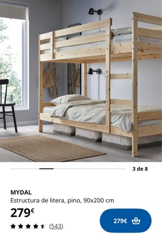 Litera Pino IKEA Mydal Blanca