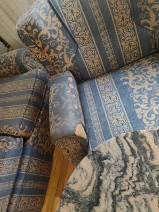 Conjunto de sofás y sillón tapizado