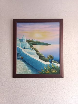Cuadro pintado a mano con marco