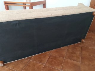 Sofá de tela beige 3 plazas