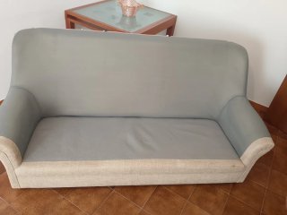 Sofá de tela beige 3 plazas