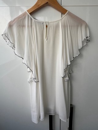 Blusa Zara Talla S. Manga Abablorios Doble Capa