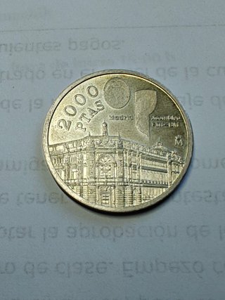Moneda 2000 Pesetas 1994 Plata Ley 925