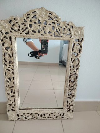 Espejo decorativo dorado y plateado