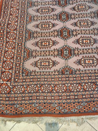 Grande tappeto vintage in lana beige/arancio