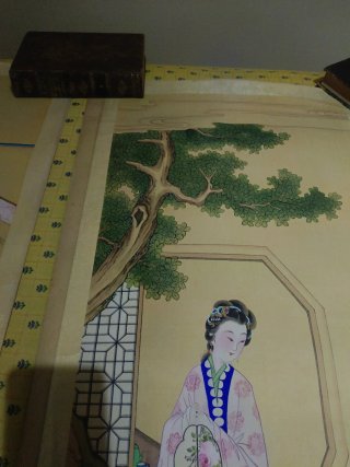 Pintura China Antigua Seda Papel