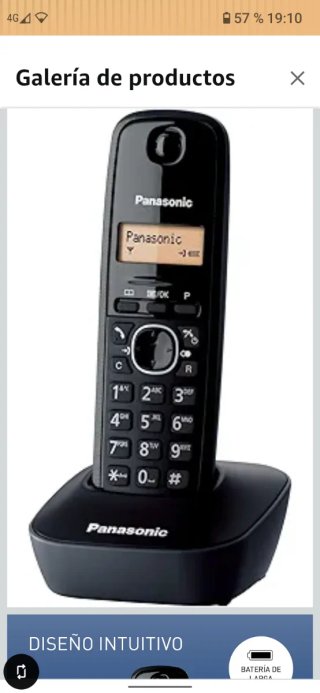 Teléfono Inalámbrico Panasonic Negro con Base