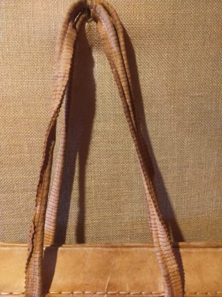 Bolso Cuero Artesanal Beige/Marrón