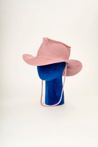 Cappello cowboy rosa antico fatto a mano