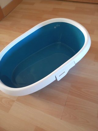 Box per gatti blu e bianco