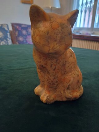Pareja Figuras Papel Maché Años 80 perro y Gato