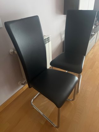 Juego de 2 sillas de comedor negras 6 unidades