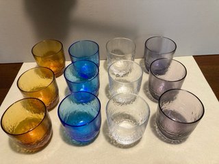 Set 12 Bicchieri Vetro Multicolore