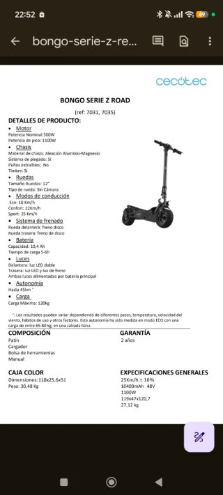 Patinete Eléctrico Cecotec Bongo Z