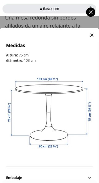 Mesa redonda blanca IKEA DOCKSTA