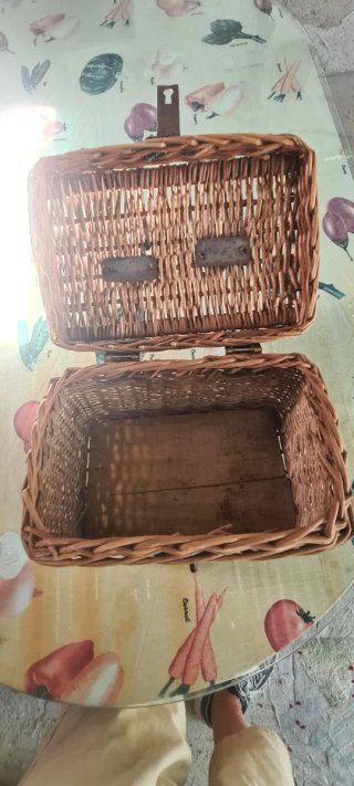 Cesta Mimbre Cuadrada Marrón