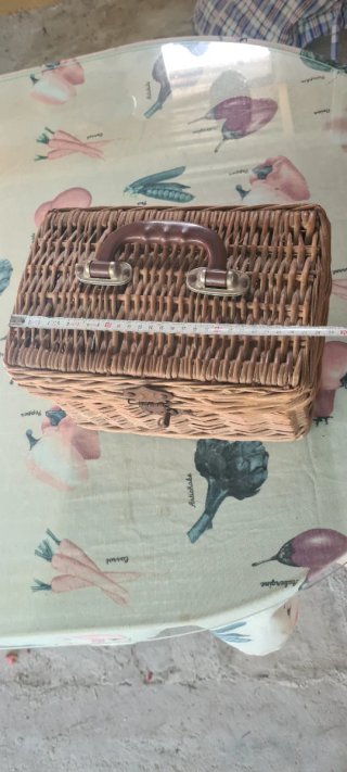 Cesta Mimbre Cuadrada Marrón