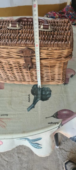 Cesta Mimbre Cuadrada Marrón