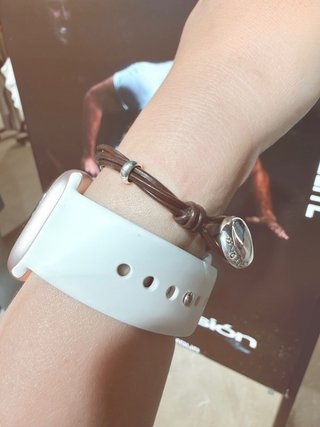 Pulsera Uno de 50 Corazón Plata y Cuero