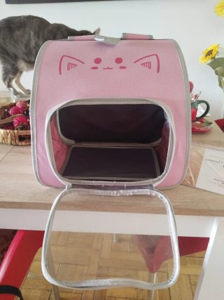 Mochila transportín para gatos rosa