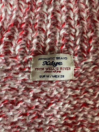 Chaqueta de punto mujer roja y blanca