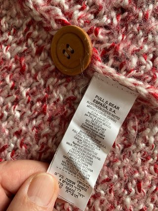 Chaqueta de punto mujer roja y blanca