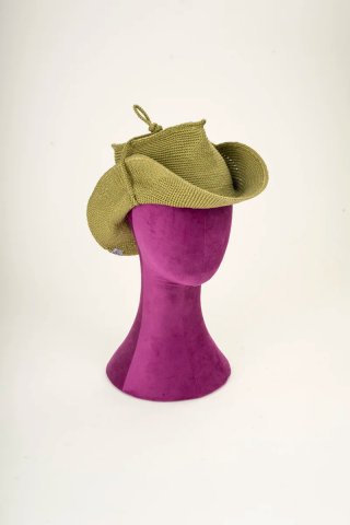 Cappello cowboy verde fatto a mano