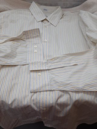 Camisa Calvin Klein Rayas Hombre Amarilla Blanca