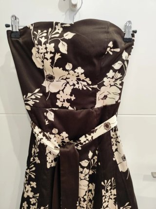 Vestido Blanco flores raso T.36