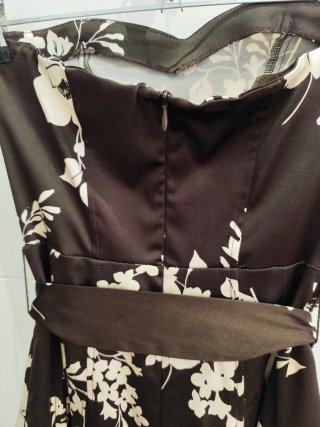 Vestido Blanco flores raso T.36