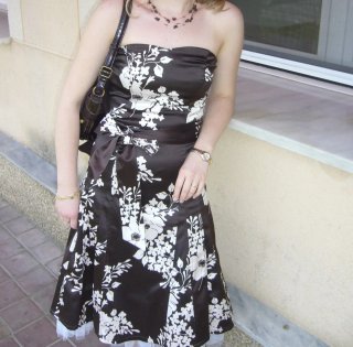 Vestido Blanco flores raso T.36