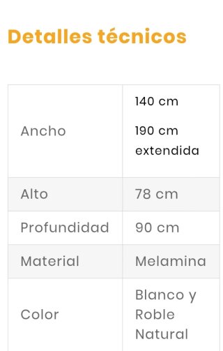 Mesa de comedor de madera