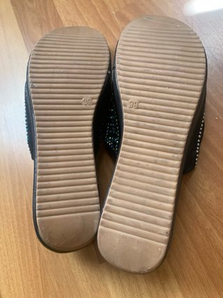 Sandalias negras pedrería Talla 39