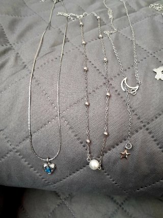 Collar corazón azul y plata