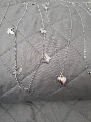 Collar corazón azul y plata