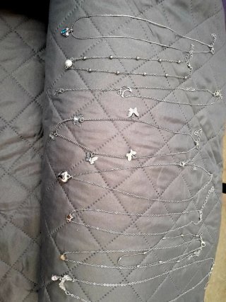 Collar corazón azul y plata