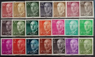 Lote Sellos España Serie básica 1955 Franco