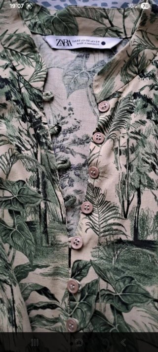 Vestido Zara Estampado Selva Manga Larga