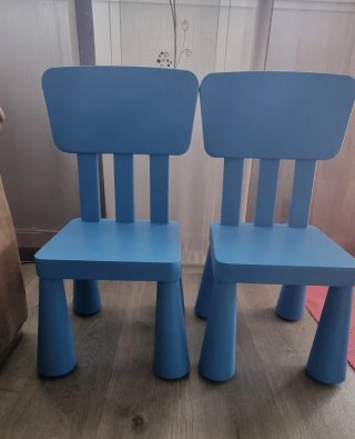 Mesa y 2 Sillas Ikea Niños Roja/Azul