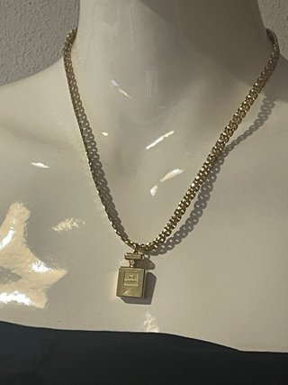 Collar Chanel Vintage N°5 Perfume Dorado
