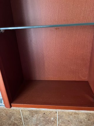 Mueble de baño madera y cristal